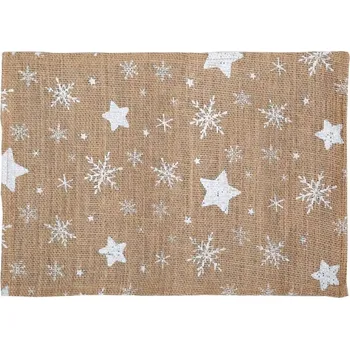 prostírání Atmosphera Vánoční prostírání na stůl Juta Hvězdy 45 x 30 cm Béžové
