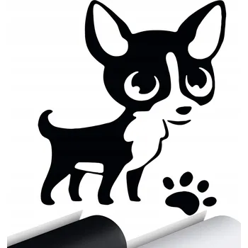 Samolepicí dekorace na vozidlo SAMOLEPKA na auto ČIVAVA PEJSEK PES 13x15