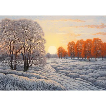 Plakát Plakát Zima v Ohnivých Odstínech bez rámu 42 x 29,7 cm