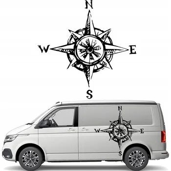 Samolepicí dekorace na vozidlo SAMOLEPKA na auto karavan RŮŽICE VĚTRŮ KOMPAS 90x90 cm