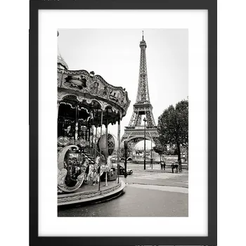 Obraz Obraz plakát v černém rámu do obýváku 30x40 kolotoč plakáty na zeď