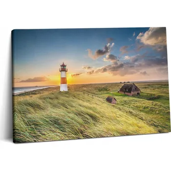 Obraz Fotoobraz na rámu s motivem majáku v Listu na Syltu, 60x40 cm