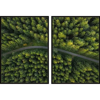 Obraz OBRAZY V RÁMU 53x73cm Dyptych Sada 2 obrazů Cesta Les Stezka P725