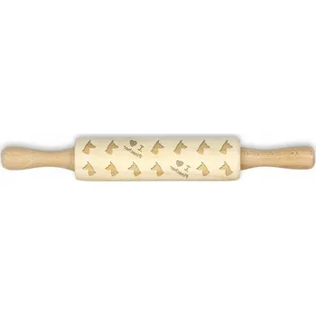 Malířský váleček Střední pinč - malý gravírovaný váleček se psy, váleček na sušenky pro děti