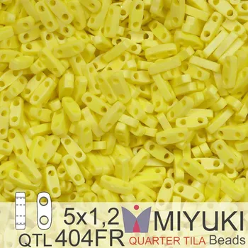 Korálek Korálky Miyuki QuarterTila. Barva Matte Opaque Yellow AB QTL 404FR Balení 3g