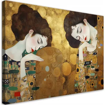 Obraz OBRAZ Portrét ženy ve zlatě - G. Klimt NA PLÁTNĚ 60x40