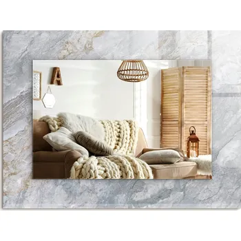 Zrcadlo Zrcadlo s potiskem do koupelny obývacího pokoje Mramor šedé žilky 80x60 cm