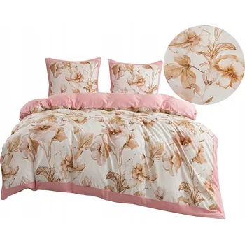 Povlečení BAVLNĚNÉ POVLEČENÍ 200x220 SADA POVLEČENÍ S PASEK + PROSTĚRADLO