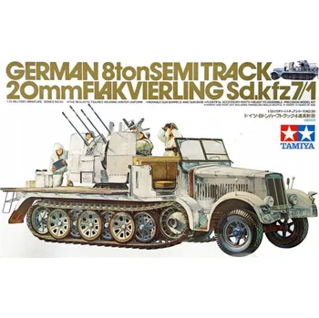 Plastikový model Německý polopásový model Tamiya Sdkfz 7/1, vojenský Model