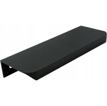 Nábytkové kování NÁBYTKOVÁ ÚCHYTKA HRANOVÁ NASAZOVACÍ NA DVÍŘKA Černá 160MM, MODERNÍ