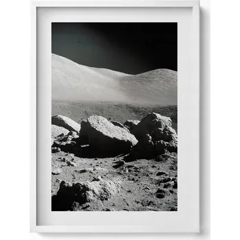 Obraz Dekorativní obraz v rámu do obýváku Fotografie skal na Měsíci NASA 50x70 cm