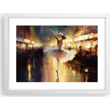 Obraz Obraz plakát v bílém rámu do obýváku 40x30 baletka foto na zeď