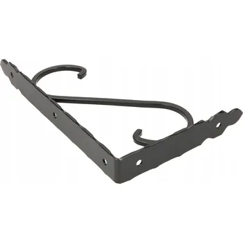 Držák na polici KONZOLE NA POLICI 25X15 CM KOVANÝ RETRO ÚHELNÍK ČERNÁ