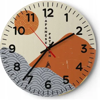 Hodiny Kuchyňské nástěnné hodiny 30x30 Asijské Moderní Skleněné hodiny do obýváku Tiché