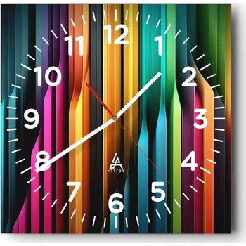 Hodiny Nástěnné hodiny do obýváku 40x40 Barevné Tiché Skleněné hodiny Bez hlučnosti