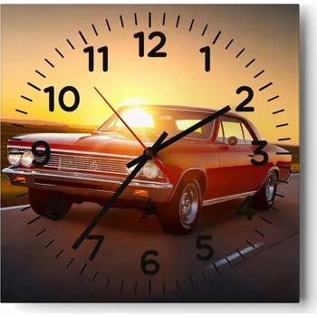 Hodiny Nástěnné hodiny do obýváku 40x40 Auto Tiché Skleněné hodiny Bez hlučnosti