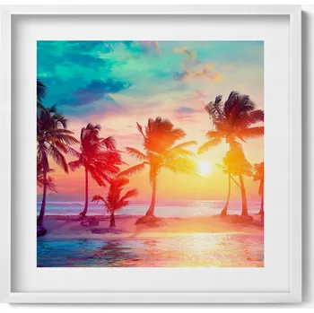 Obraz Dekorativní nástěnný obraz do pokoje Palmy Miami při východu slunce 50x50 cm