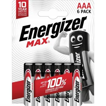 Článková baterie Alkalické baterie Energizer AAA (R3) 6 ks