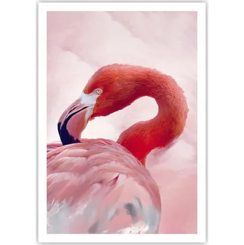 Obraz Plakát na zeď bez rámu 70x100 plameňák obraz plakáty do obývacího pokoje ložnice