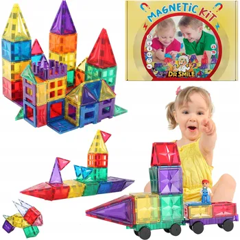 ostatní stavebnice Dr Smile největší velké magnetické stavebnice Castle 76 dílků