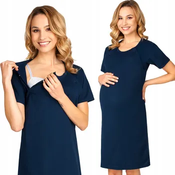 Dámská noční košile Košile pro kojící Przyszła Mama XXL bavlna krátký rukáv