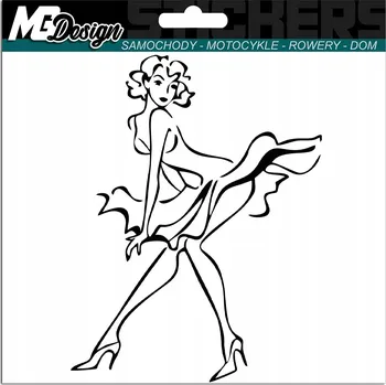 Samolepicí dekorace na vozidlo SAMOLEPKA na auto - SILUETA MARILYN MONROE 15x11,5 cm