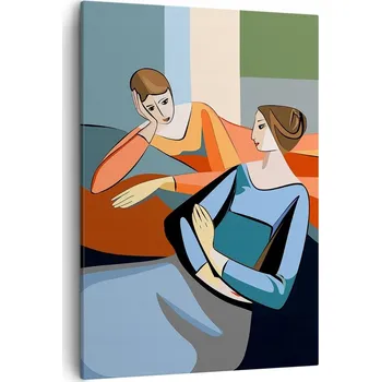 Obraz Obraz na plátně do obývacího pokoje ložnice 50x70 kubismus obrazy na zeď canvas