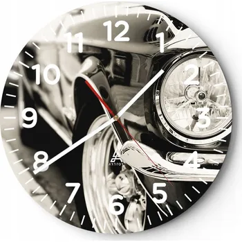 Hodiny Kuchyňské nástěnné hodiny 30x30 Auto Moderní skleněné hodiny do obýváku Tiché