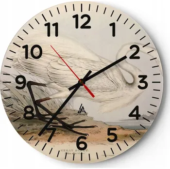 Hodiny Kuchyňské nástěnné hodiny 30x30 Pták Moderní skleněné hodiny do obýváku Tiché