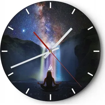 Hodiny Velké nástěnné hodiny 40x40 Abstrakce Skleněné hodiny Kulatý Tiché