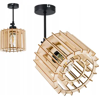 Závěsné svítidlo LED-ONE válec dřevo 1-bodové světlo E27