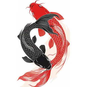 Plakát Plakát Jin a Jang Kapři Koi bez rámu 61 x 91,5 cm