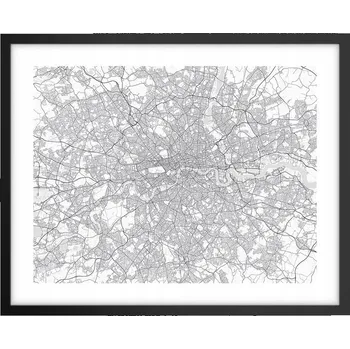 Obraz Foto obraz plakát na zeď v černém rámu 50x40 město plakáty do obýváku