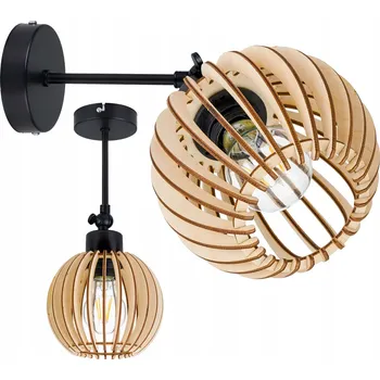 Závěsné svítidlo LED-ONE loft dřevo koule 1-bodové světlo E27