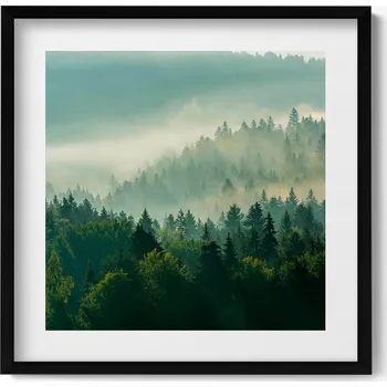 Obraz Dekorativní nástěnný obraz v rámu s grafikou Východ slunce Beskydy 50x50 cm