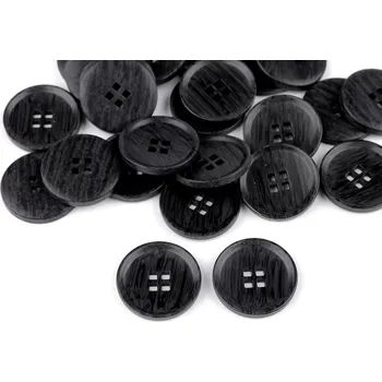 Knoflík Knoflík imitace dřeva 25mm černý (Knoflík plastový 25mm)