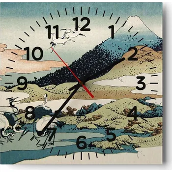 Hodiny Nástěnné hodiny do obývacího pokoje 40x40 Čáp Bezhlučný Hodiny na skle Tichý