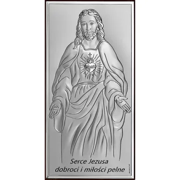 Obraz Stříbrný obrázek Nejsvětější Srdce Ježíšovo 6672S/2X GRAVÍROVÁNÍ DÁREK!