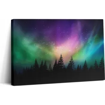 Obraz Obraz na zeď Canvas Plátno do obýváku Premium Polární záře 30x20 cm