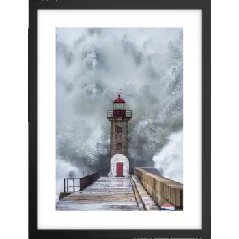 Obraz Obraz plakát v černém rámu do obýváku 30x40 lucerna plakáty na zeď