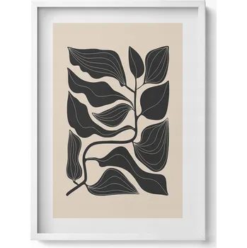 Obraz Obraz dekorace na zeď Minimalistická ilustrace listů rostliny 50x70 cm