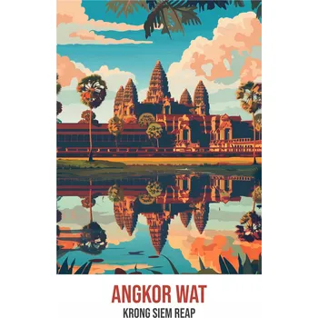 Plakát Plakát Angkor Wat bez rámu 67,5 x 100 cm