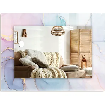 Zrcadlo Zrcadlo s potiskem nástěnné dekorativní svislé vodorovné Abstraktní akvarel 80x60 cm