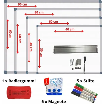 Kancelářský nábytek Magnetická tabule na psaní za sucha 40x30 cm SADA