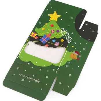 Dárková krabička Vánoční dárková krabička s průhledem sněhulák, strom Varianta: 2 zelená, Balení: 12 ks