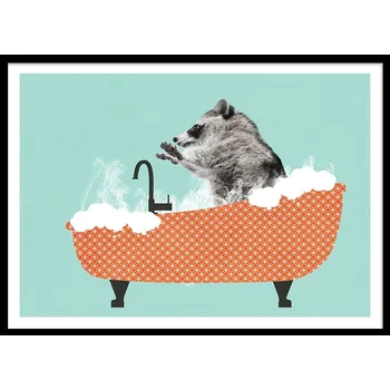 Obraz OBRAZ PLAKÁT V RÁMU do Koupelny WC Toalety MÝVAL V LÁZNI VANĚ P2578_53x73