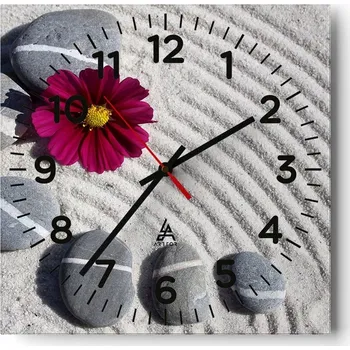 Hodiny Nástěnné hodiny do obýváku 40x40 Květiny Tichý chod Skleněné hodiny