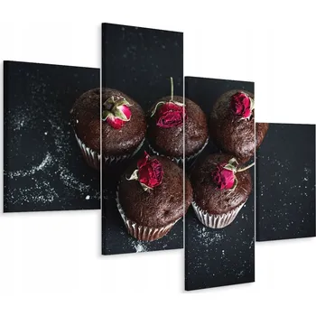 Obraz Vícedílný obraz Sladké CUPCAKES Růže 80x50