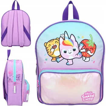 Dětský batoh VADOBAG BATOH MALÝ + KAPSA PINATA SMASHLINGS PARTY VIBES FIALOVÝ