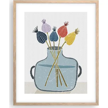 Obraz Obraz plakát na zeď v rámu světlý dub 40x50 květiny plakáty do obýváku